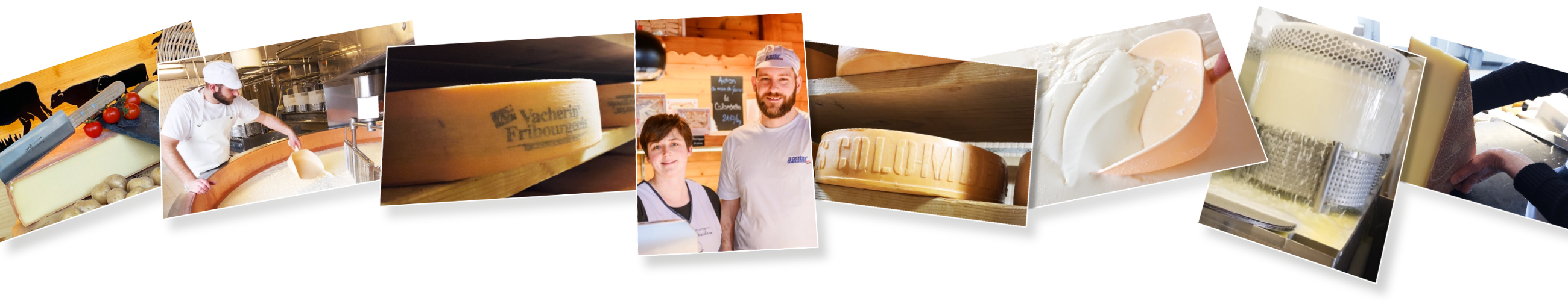 Bandeau d'images représentant le laiterie fromagerie de Vuadens
